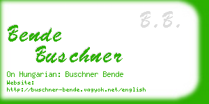 bende buschner business card